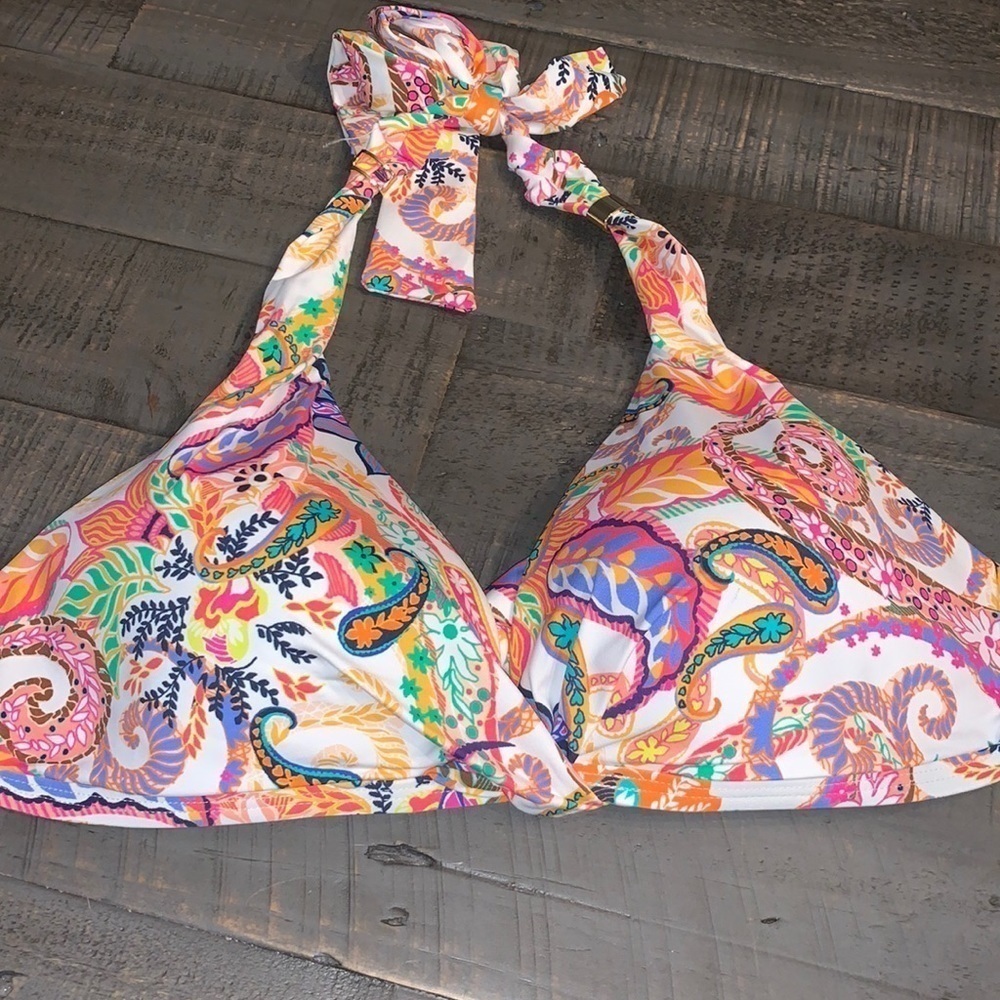 Lauren Ralph Lauren Paisley Halter Bikini Top Women's Colorful Summer Beach Swim